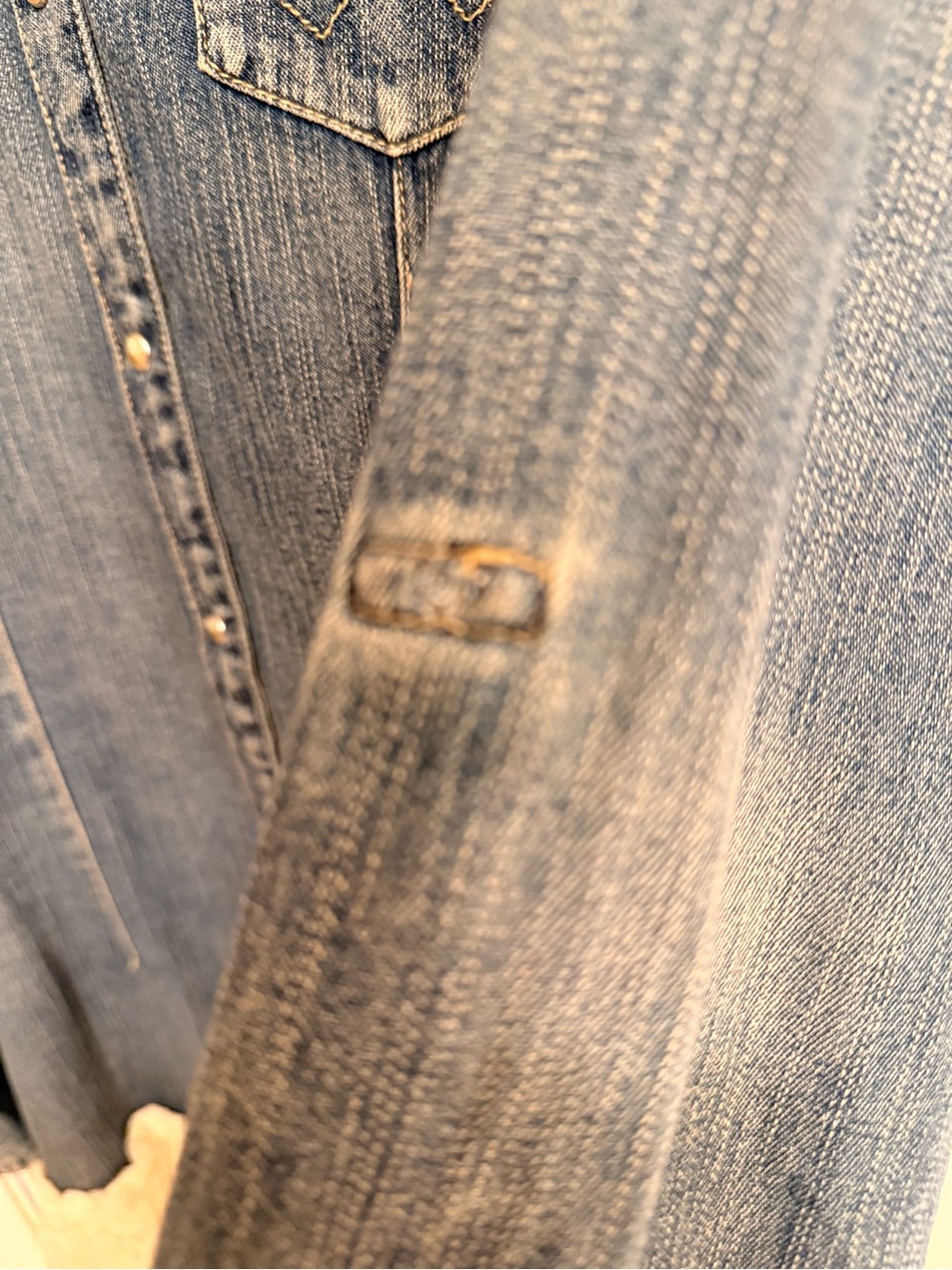 Wrangler Jean Dress trimmed with Cream colored lace bottom - Picture 6 of 11